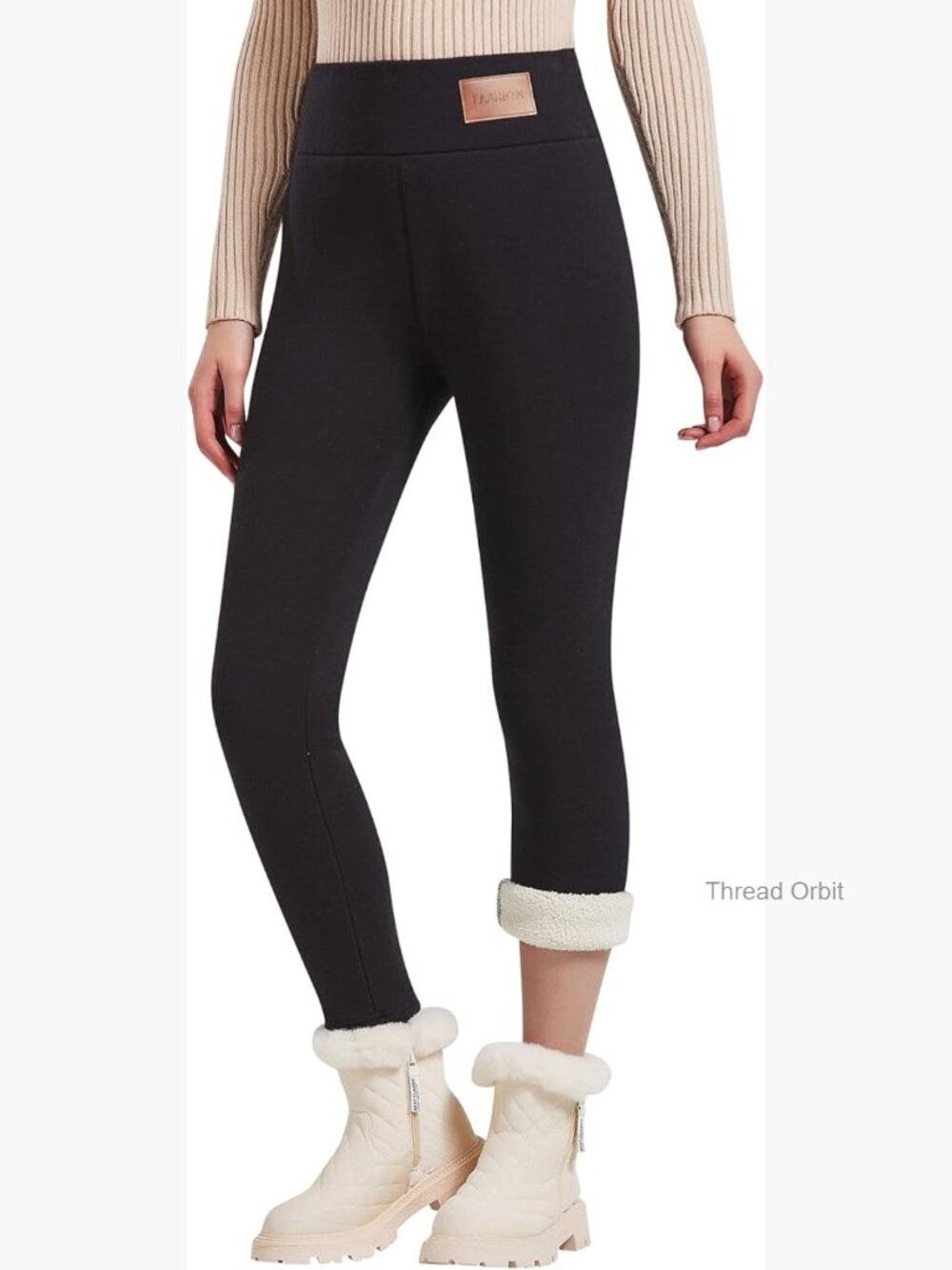Warm Thick Fleece Lined Leggings High Waist Stretchy Winter Tights